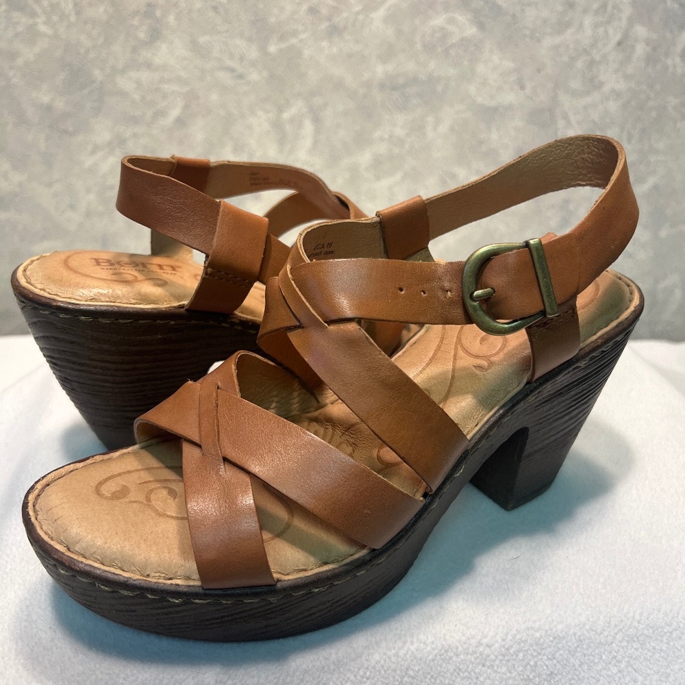BORN Greccia Womens Leather Sandals F23106 - Size 8